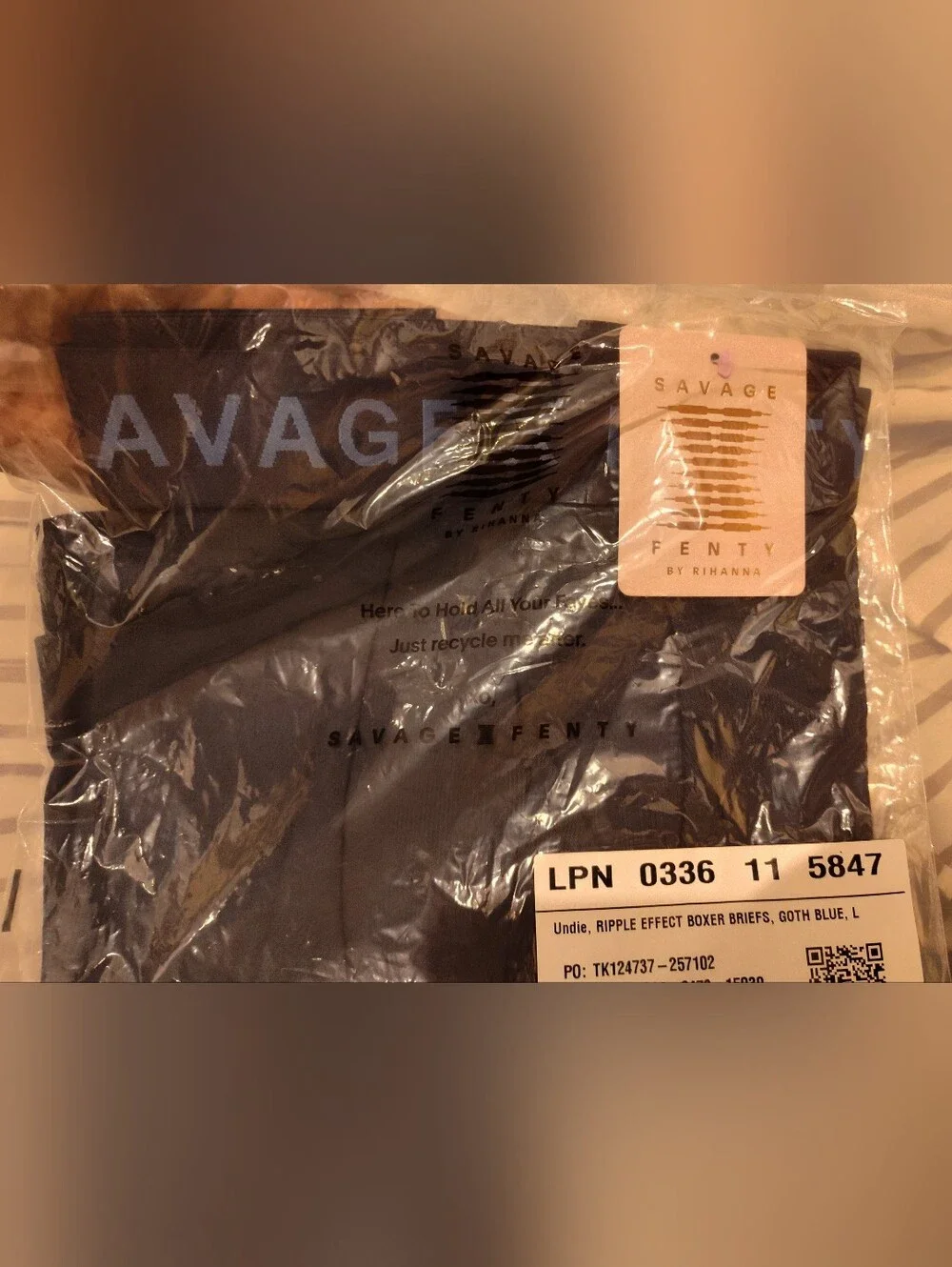 Savage X Fenty Violet Blue & Goth Blue Ripple Effect Boxer Briefs - L